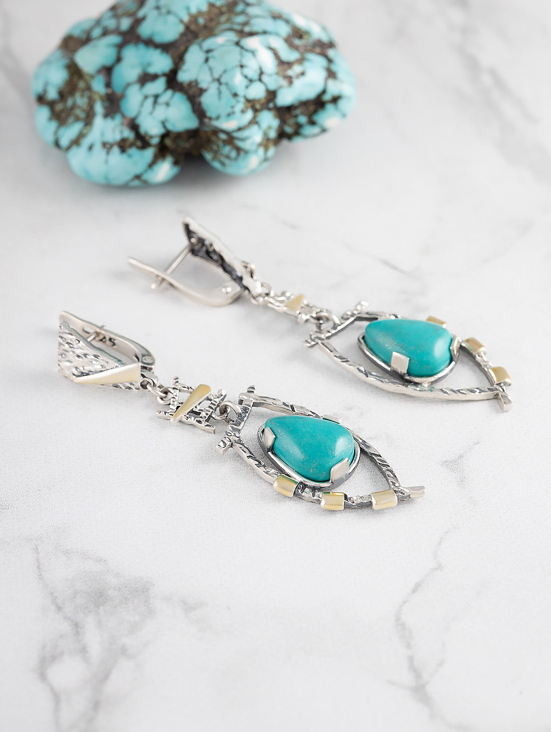 Err1462z Бирюза Серьги (Ag 925)