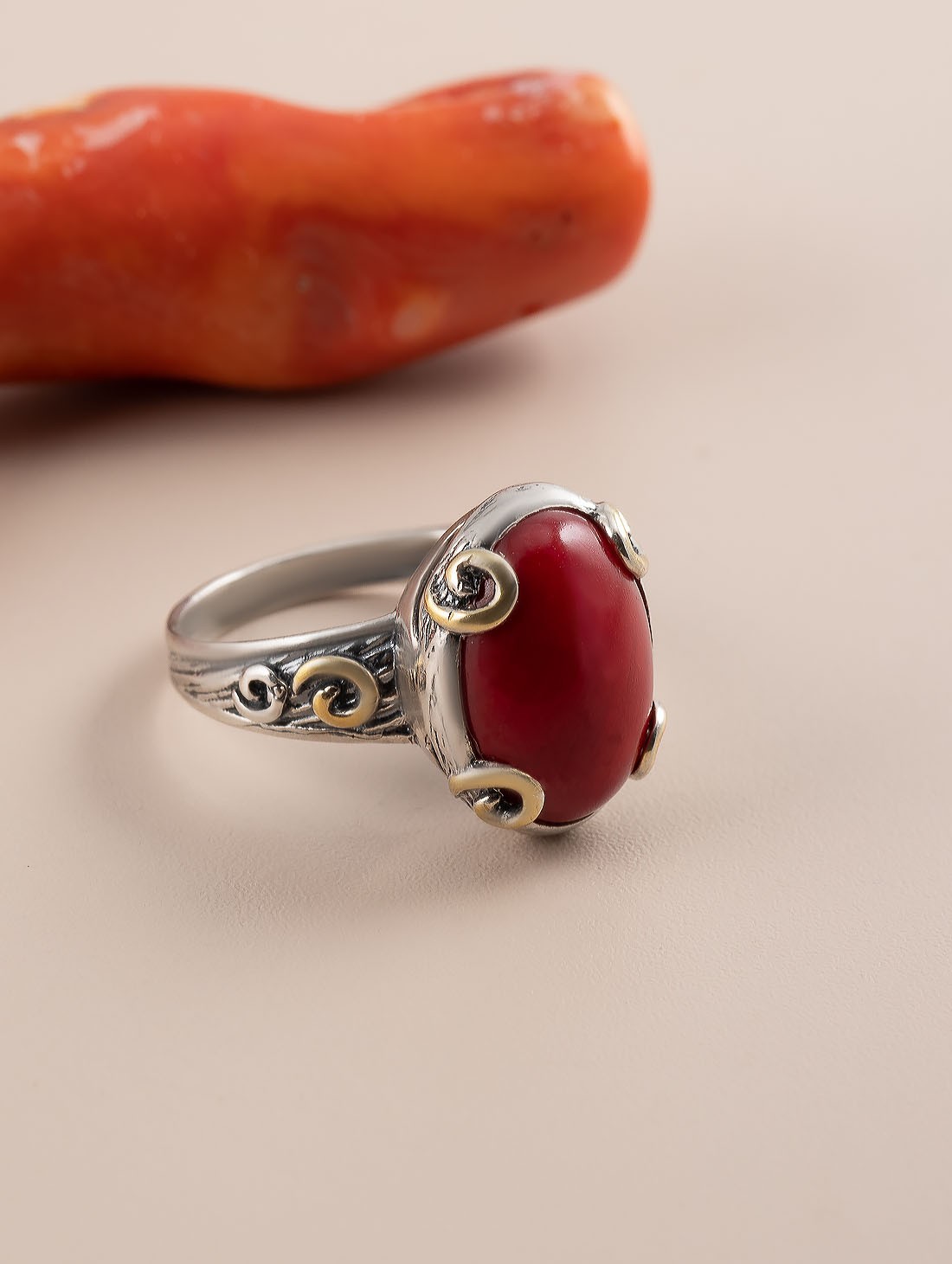 Rrr1297z Коралл Кольцо (Ag 925)