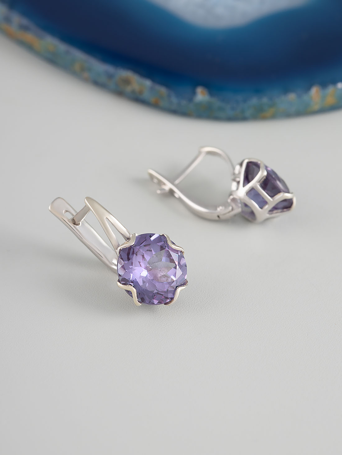 1490R Александрит Серьги (Ag 925)