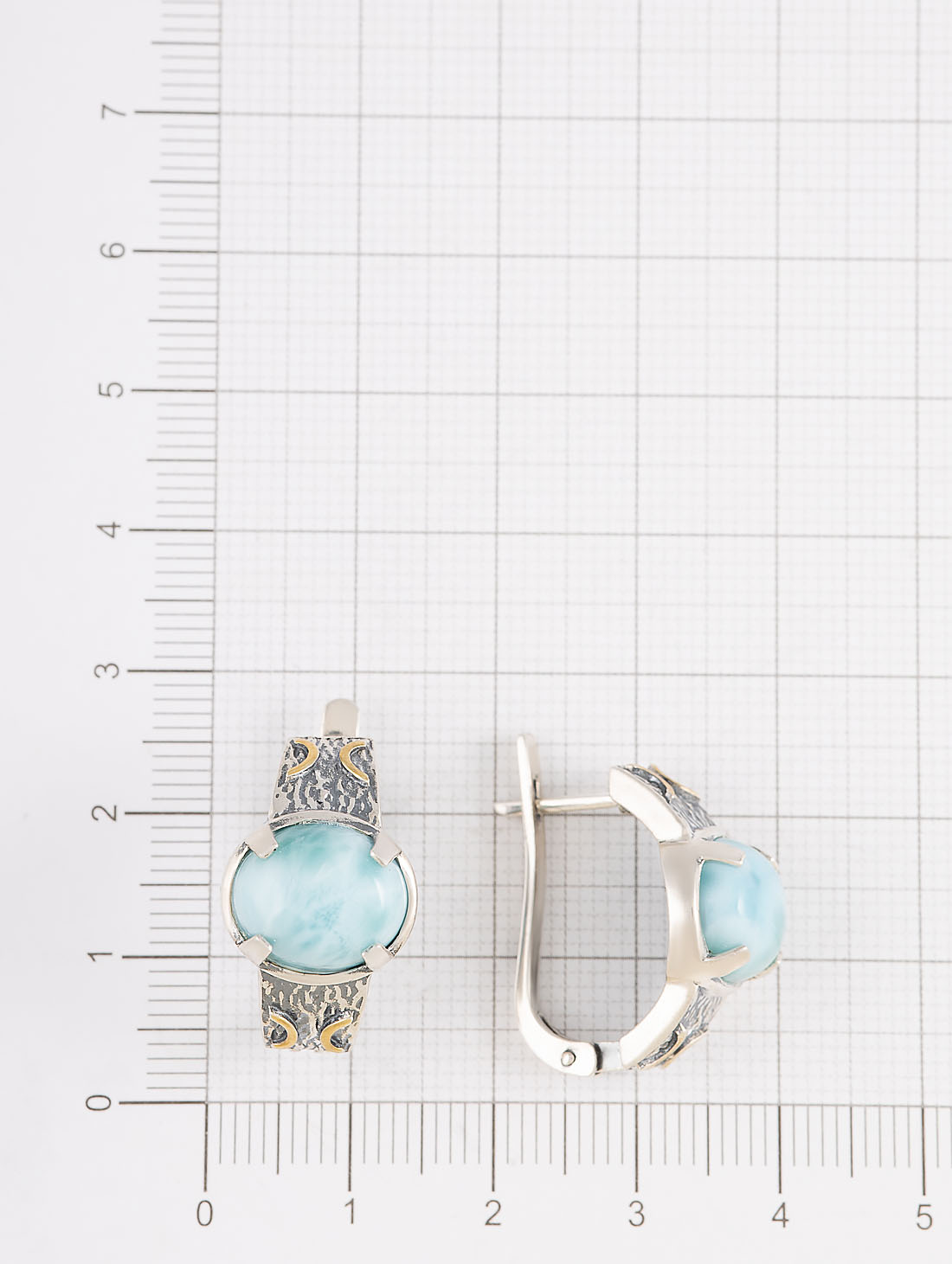 Err1474z Ларимар Серьги (Ag 925)