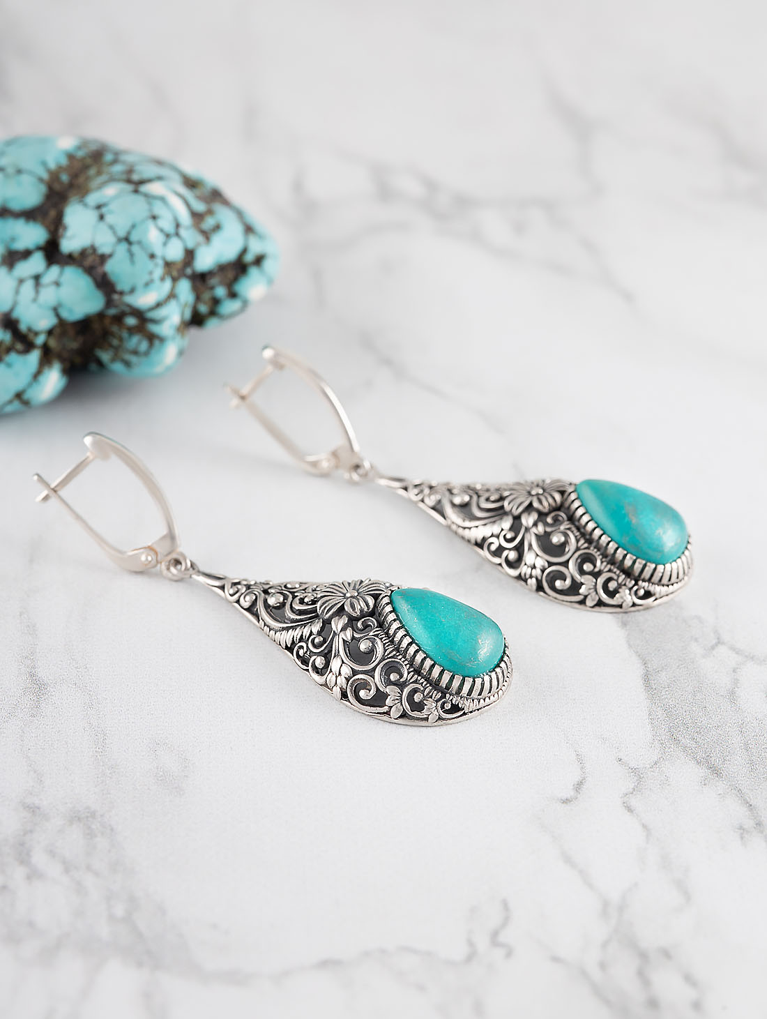 Err1475z Бирюза Серьги (Ag 925)