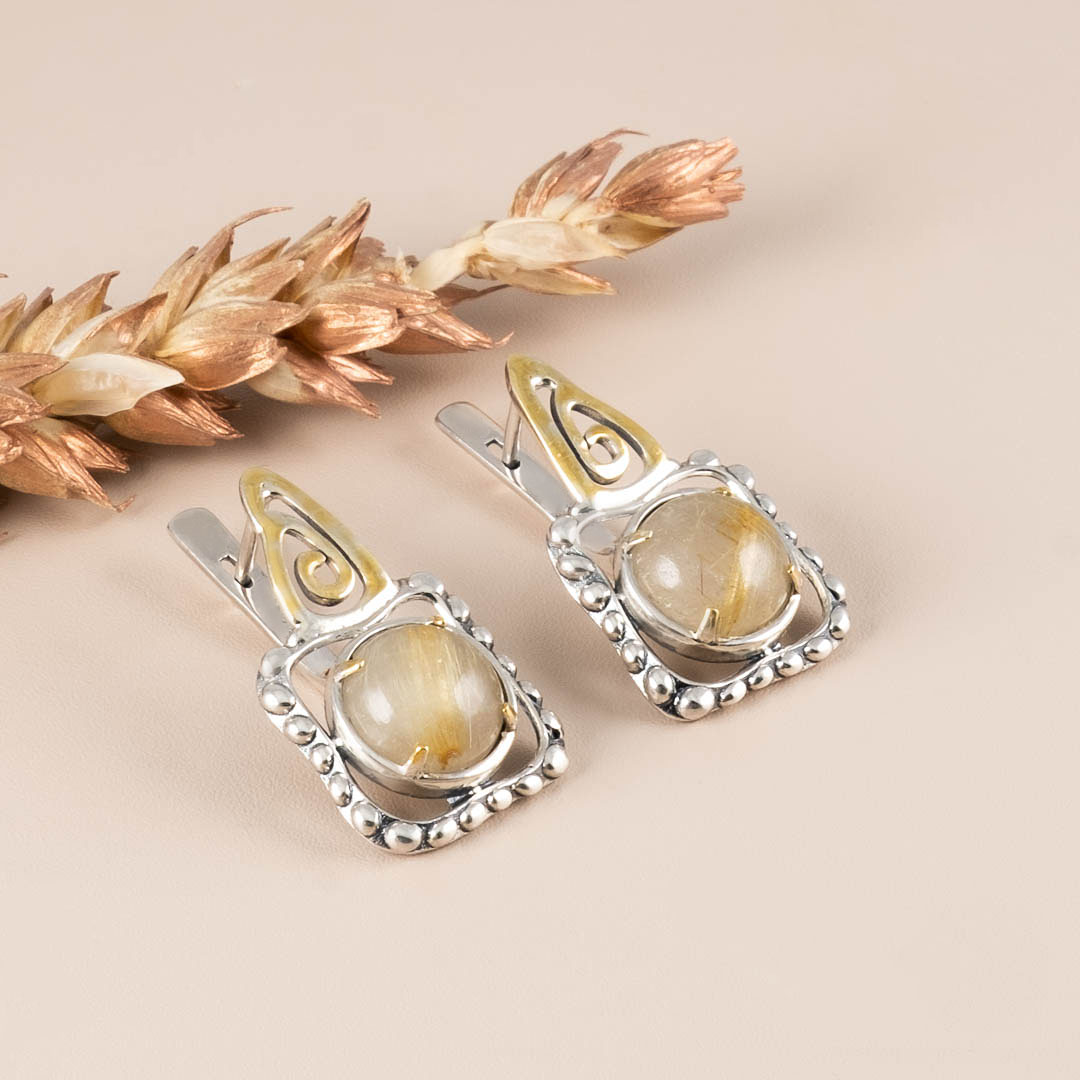 Err1341z Рутил Серьги (Ag 925)