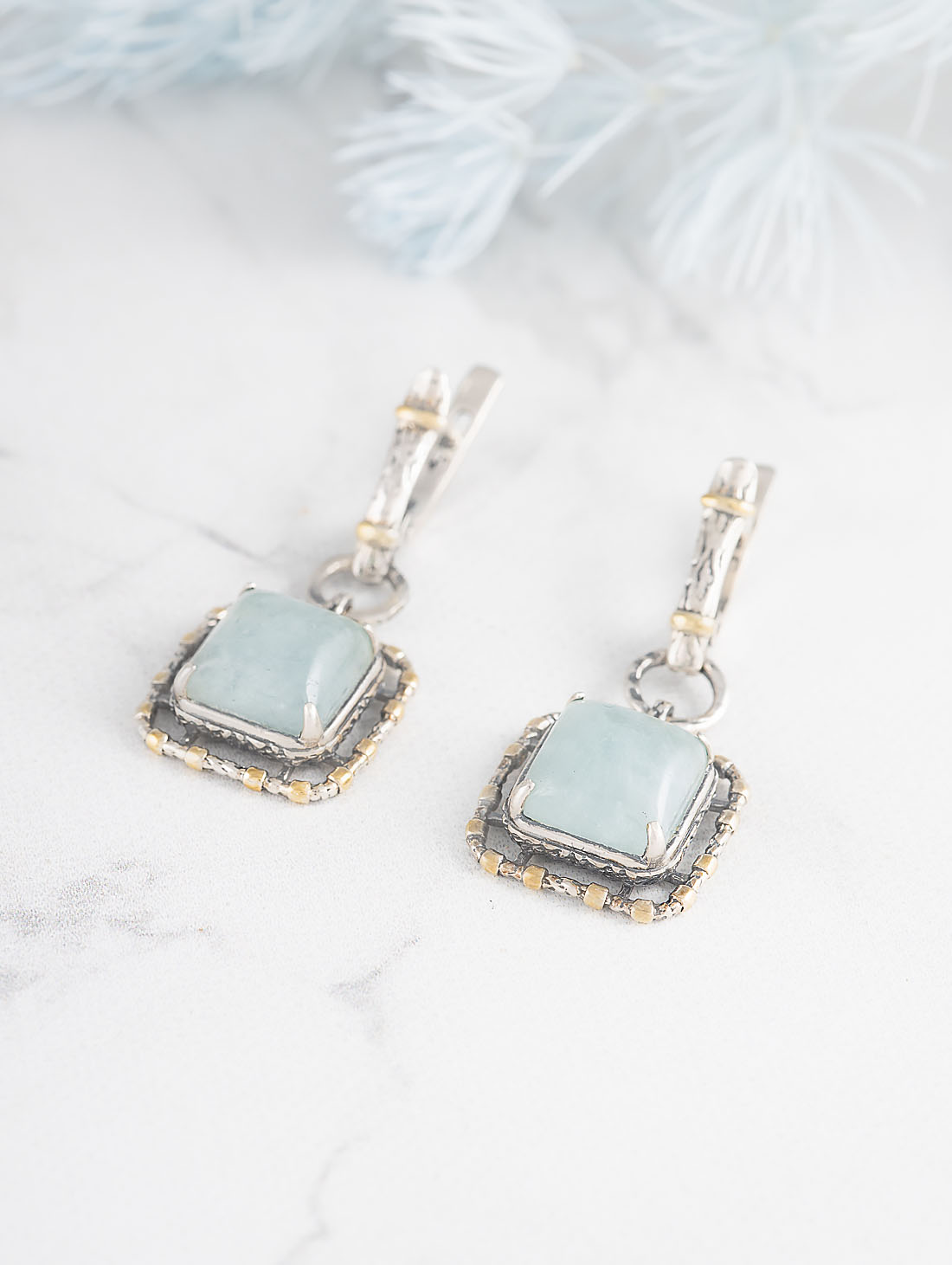 Err1324z Аквамарин Серьги (Ag 925)