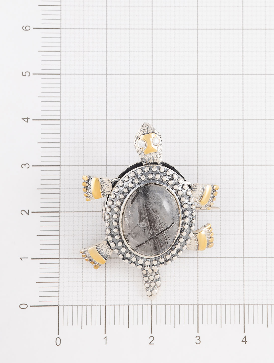 Brr1265z Рутил черн Брошь (Ag 925)