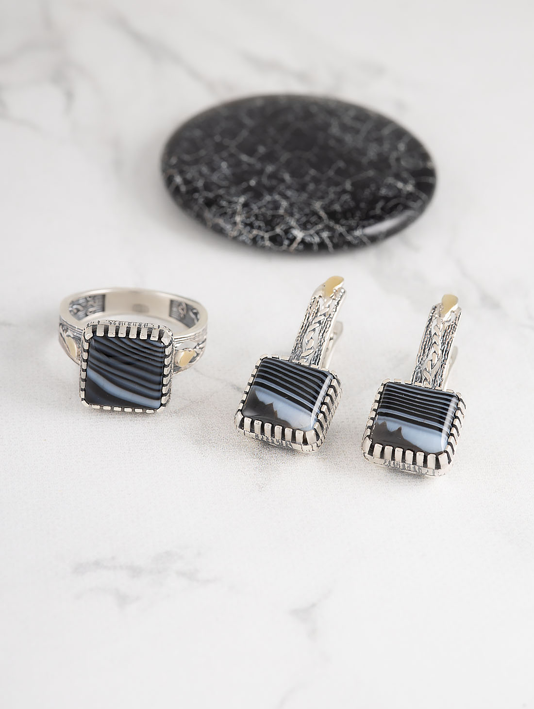 Err1505z Агат Серьги (Ag 925)