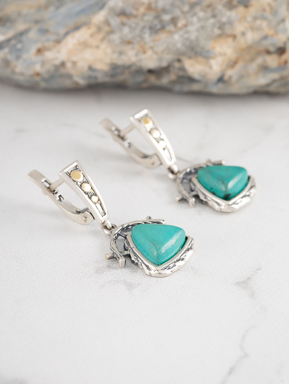 Err1268z Бирюза Серьги (Ag 925)