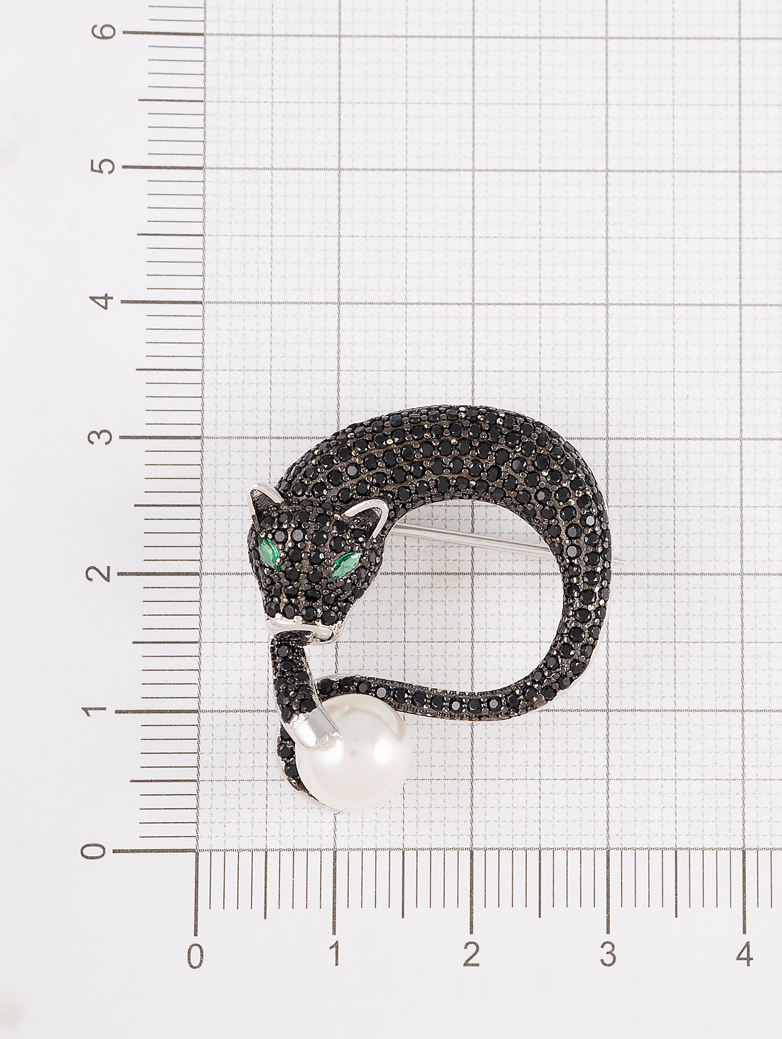 B00212r черн Брошь (Ag 925)