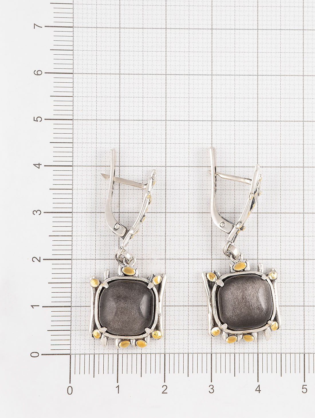 Err1461z Обсидиан Серьги (Ag 925)