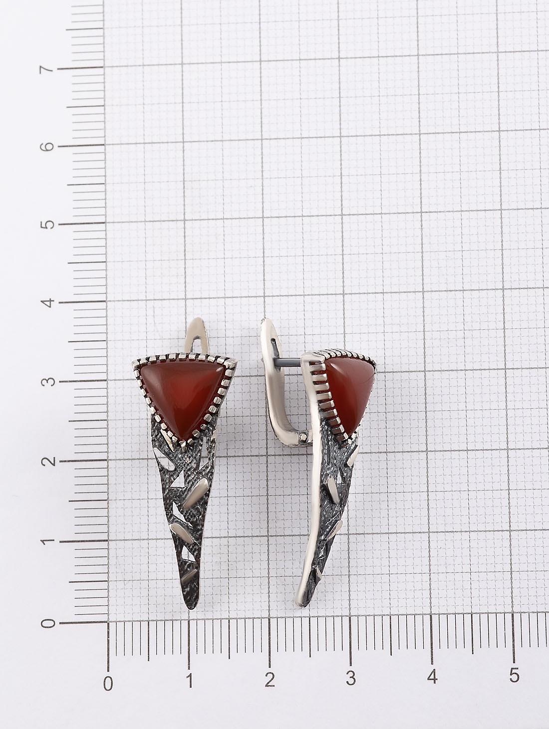 Err1495 Сердолик Серьги (Ag 925)