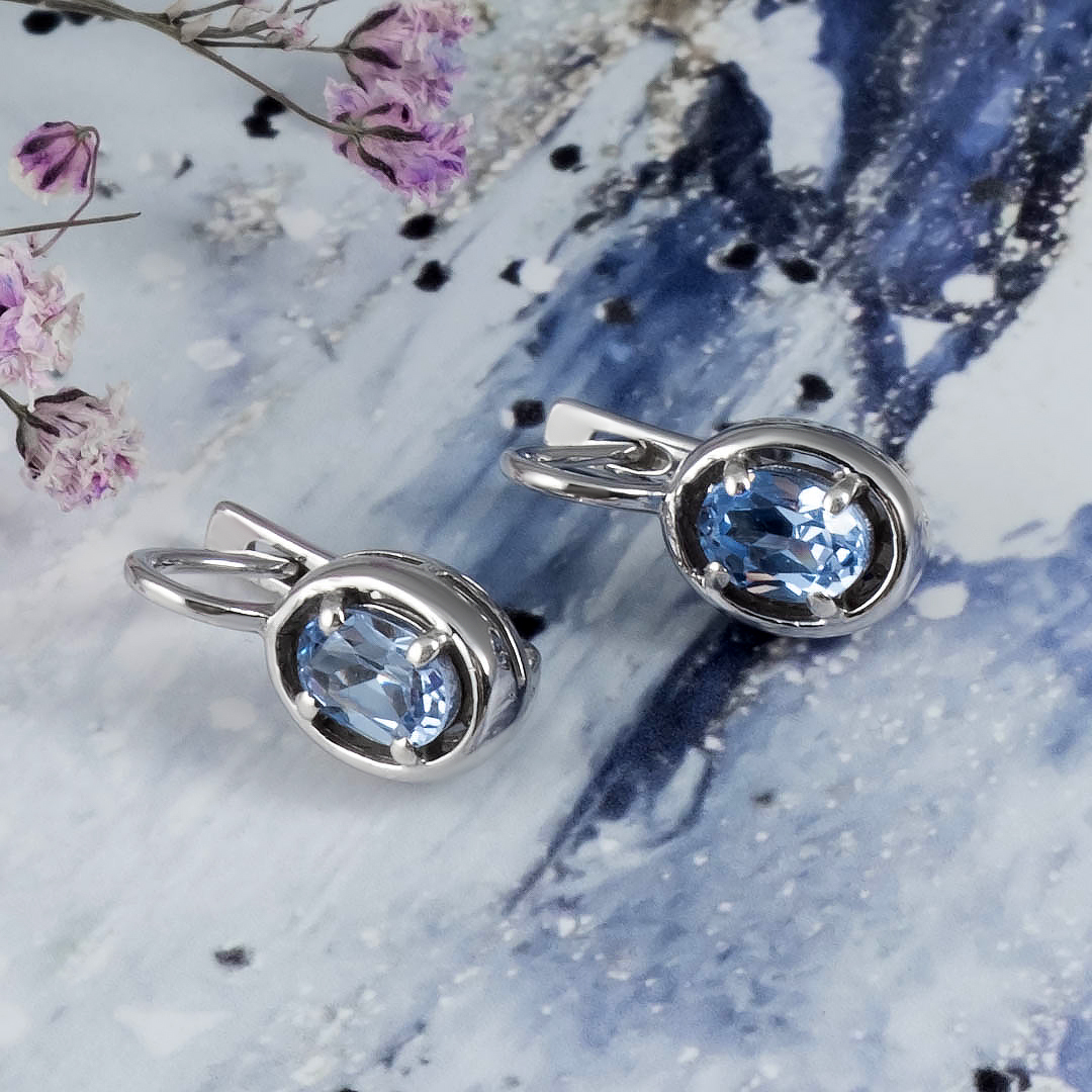 1240RТопаз Серьги (Ag 925)