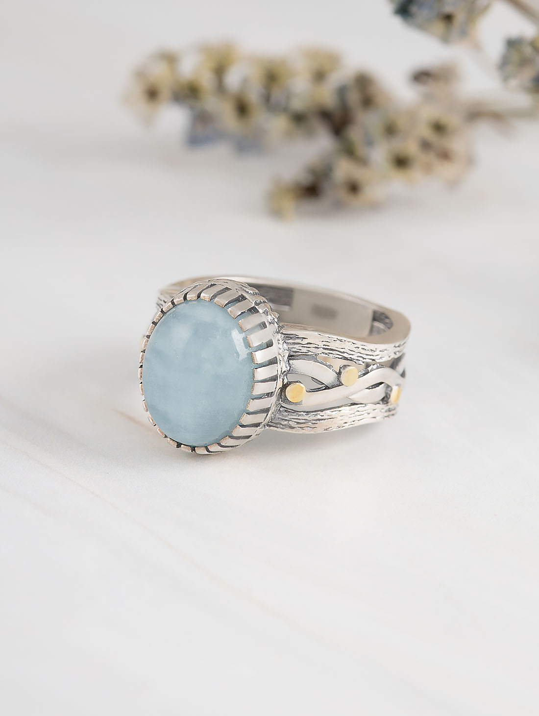 Rrr1497z Аквамарин Кольцо (Ag_925)