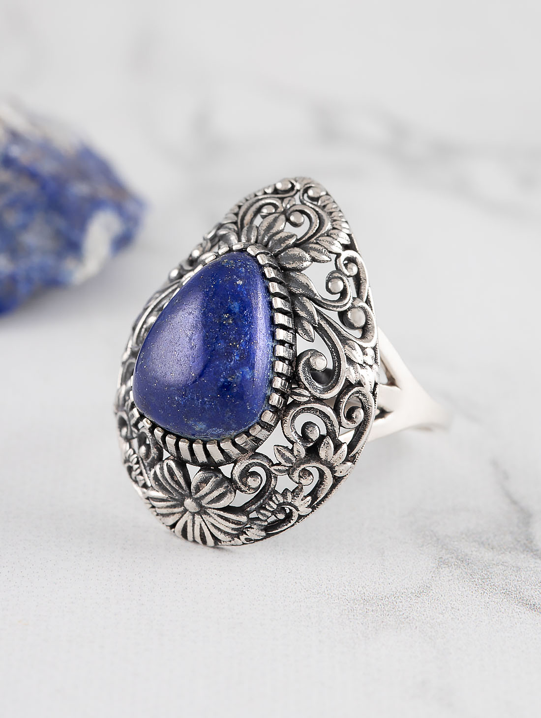 Rrr1475z Лазурит Кольцо (Ag 925)