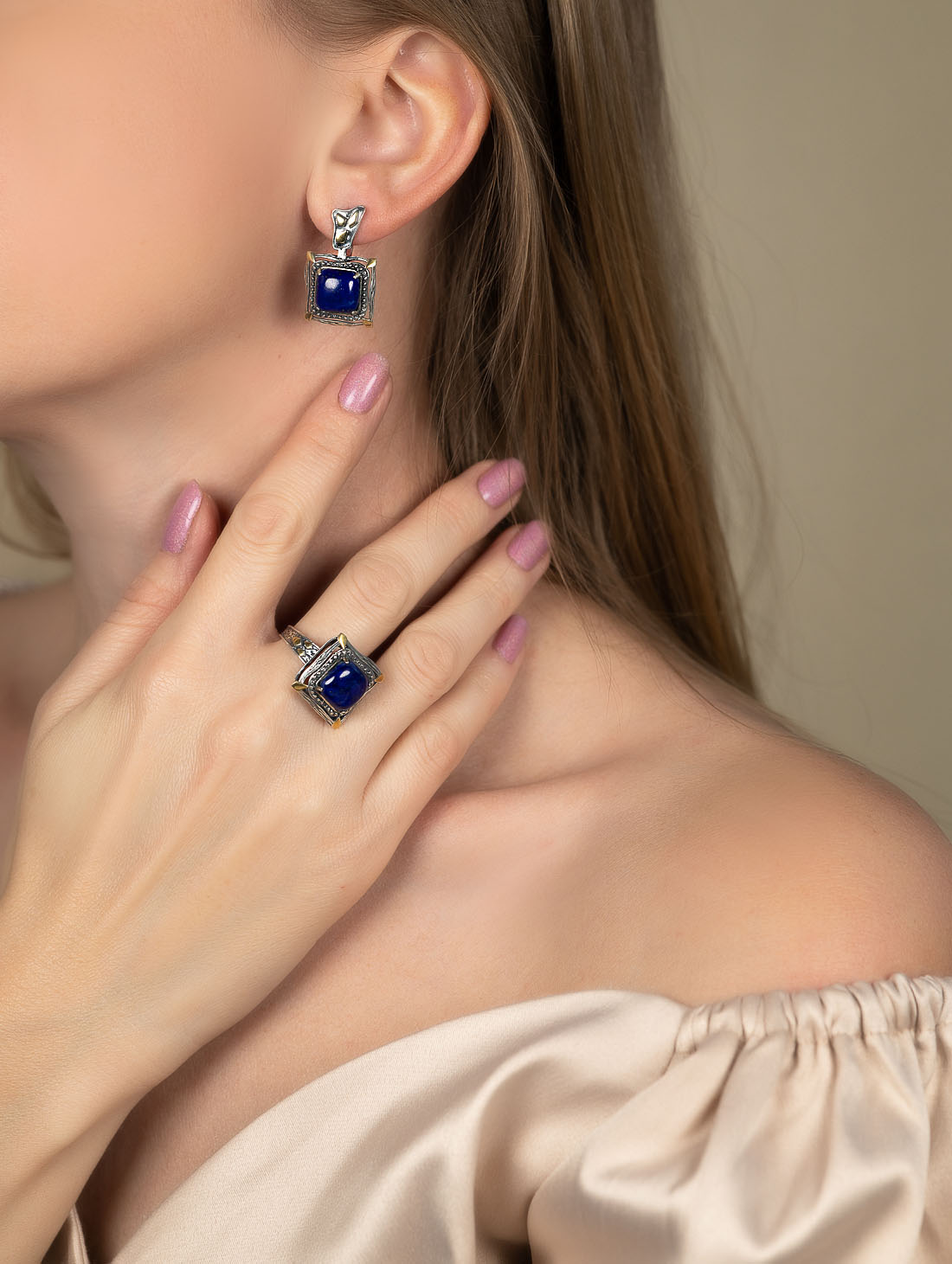 Err1340z Лазурит Серьги (Ag 925)