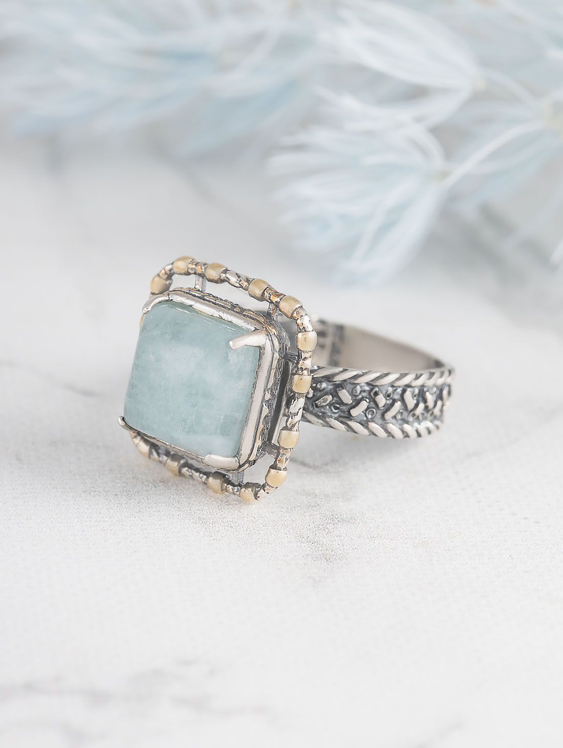 Rrr1324z Аквамарин Кольцо (Ag_925)