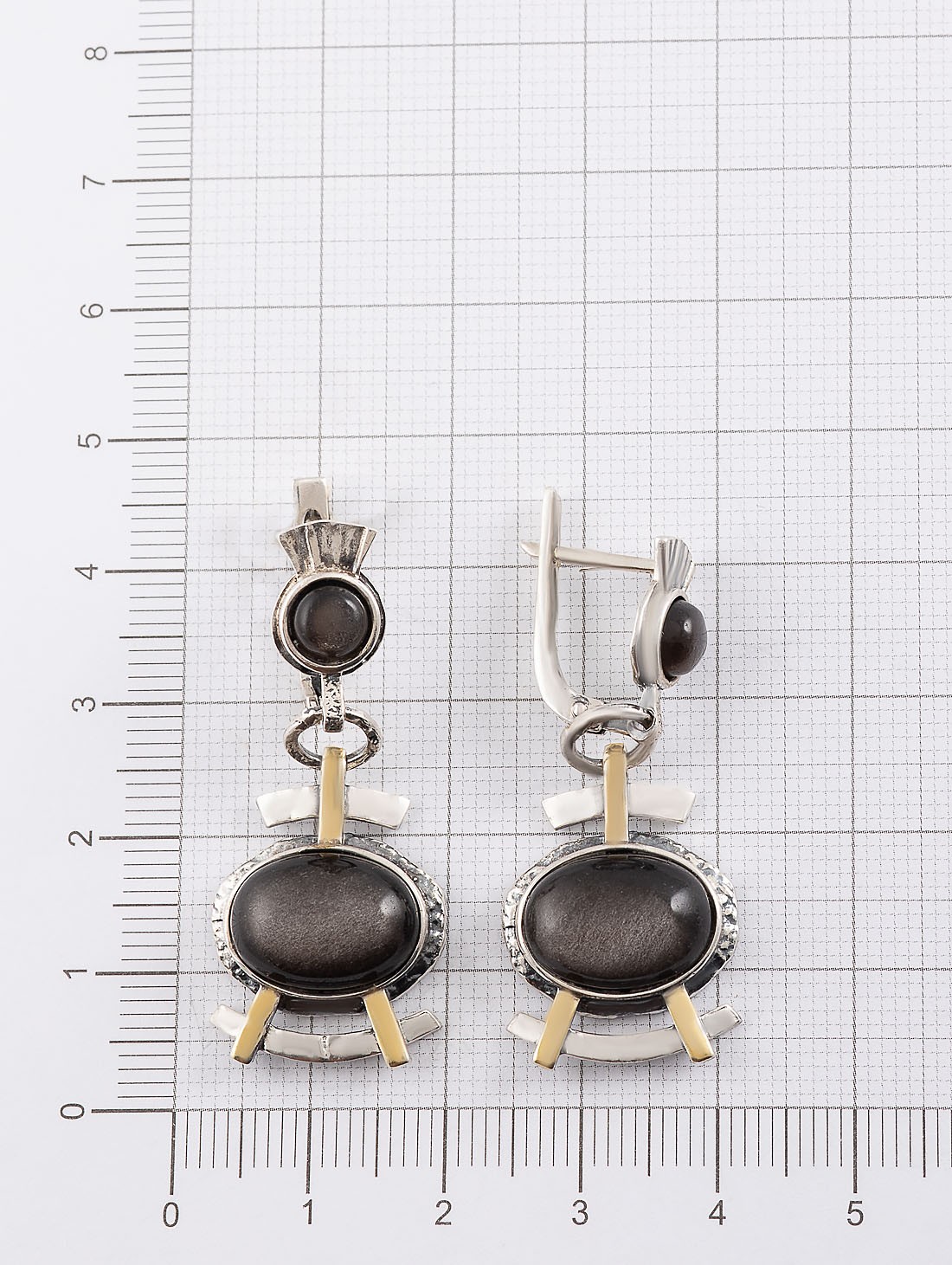 Err1282z Обсидиан Серьги (Ag 925)