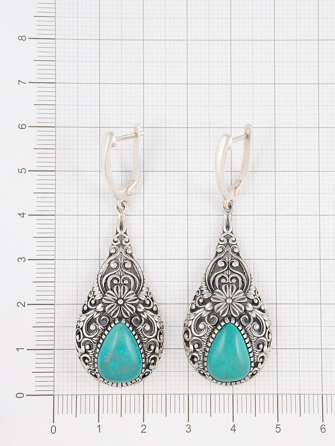 Err1475z Бирюза Серьги (Ag 925)