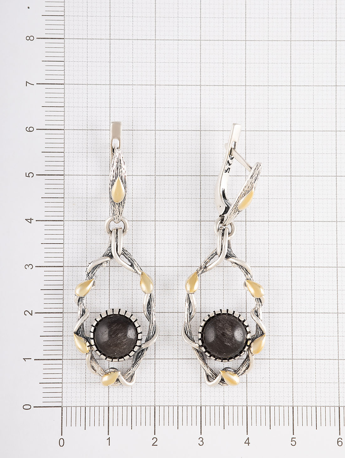 Err1476z Обсидиан Серьги (Ag 925)