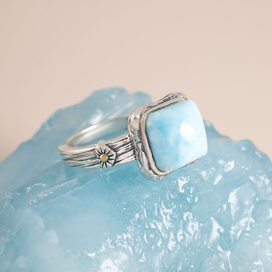 Rrr1260z Ларимар Кольцо (Ag 925)