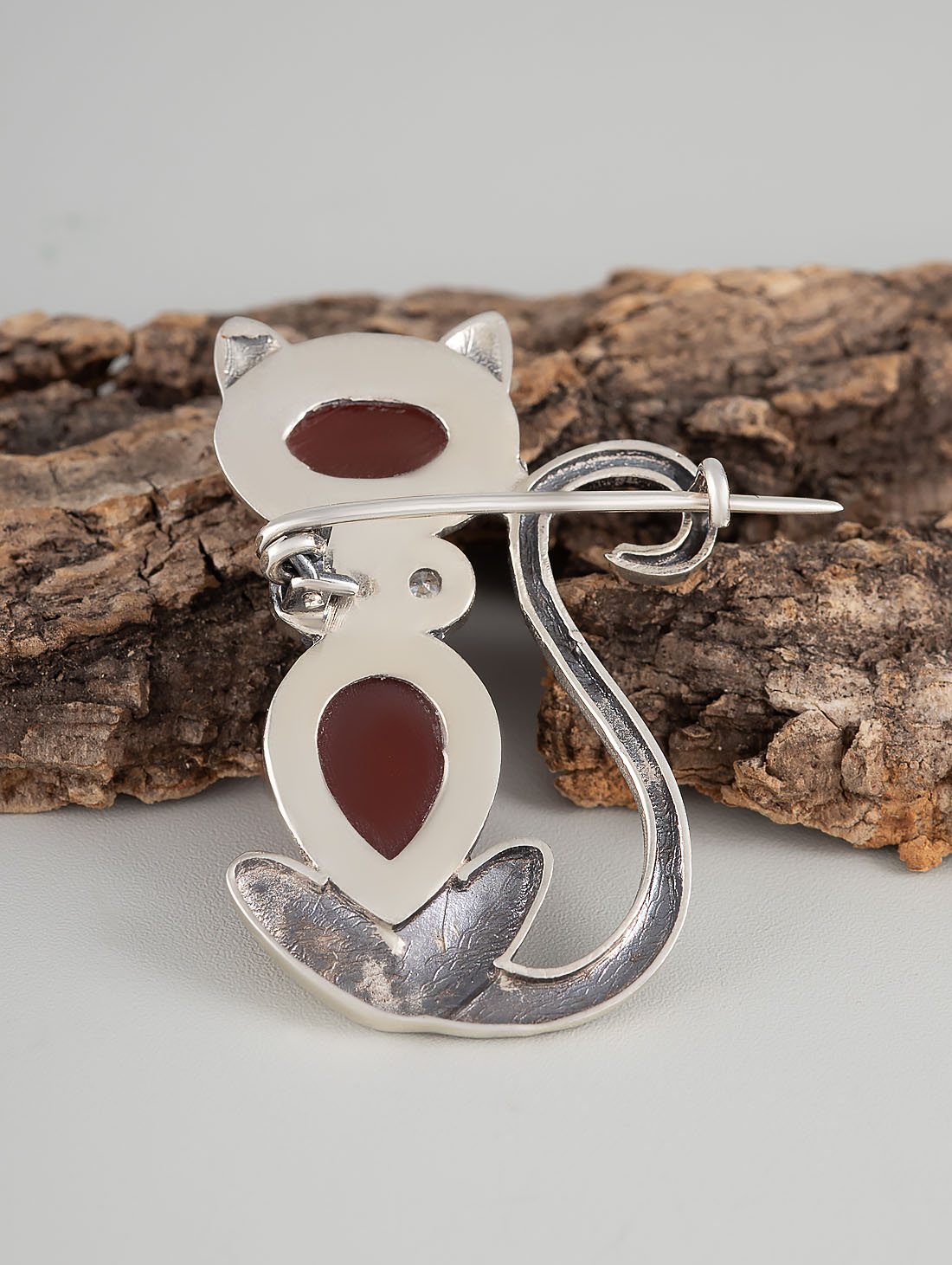 Brr1263z Сердолик Брошь (Ag 925)