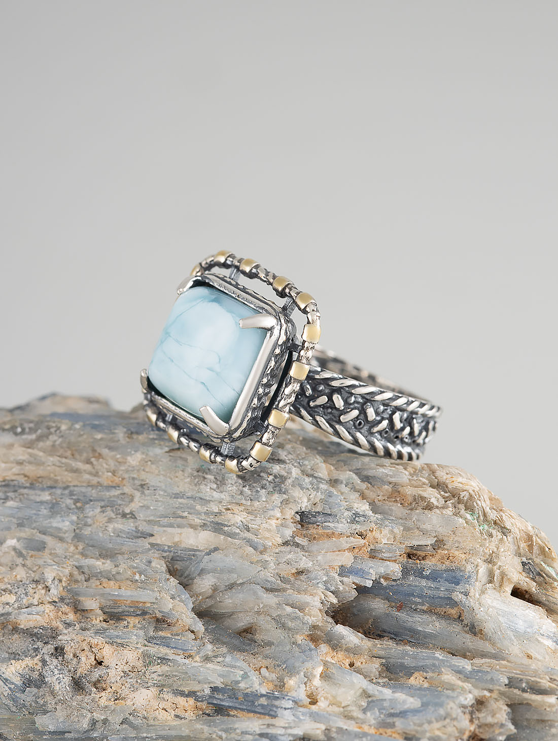 Rrr1324z Ларимар Кольцо (Ag_925)