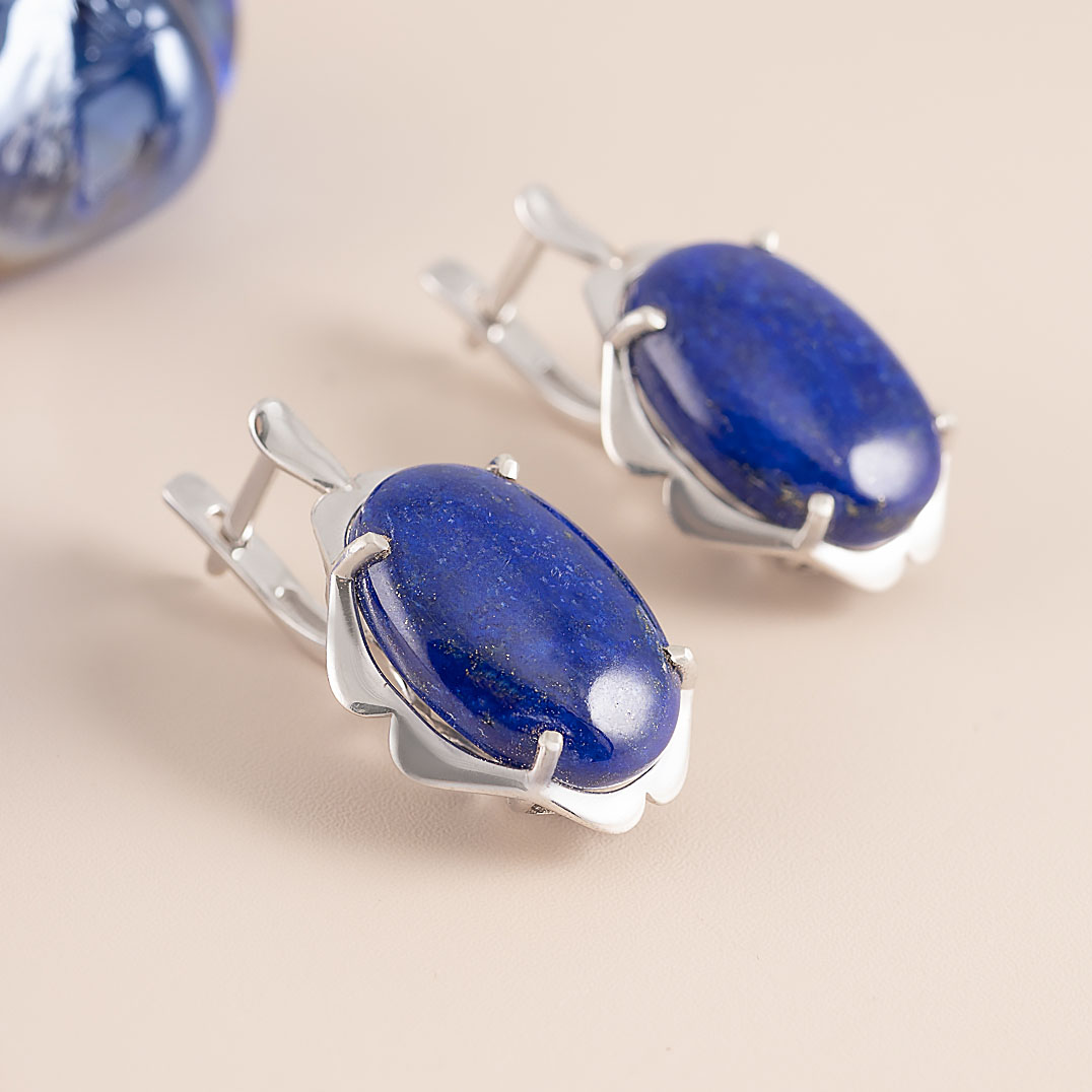 1575R Лазурит Серьги (Ag 925)