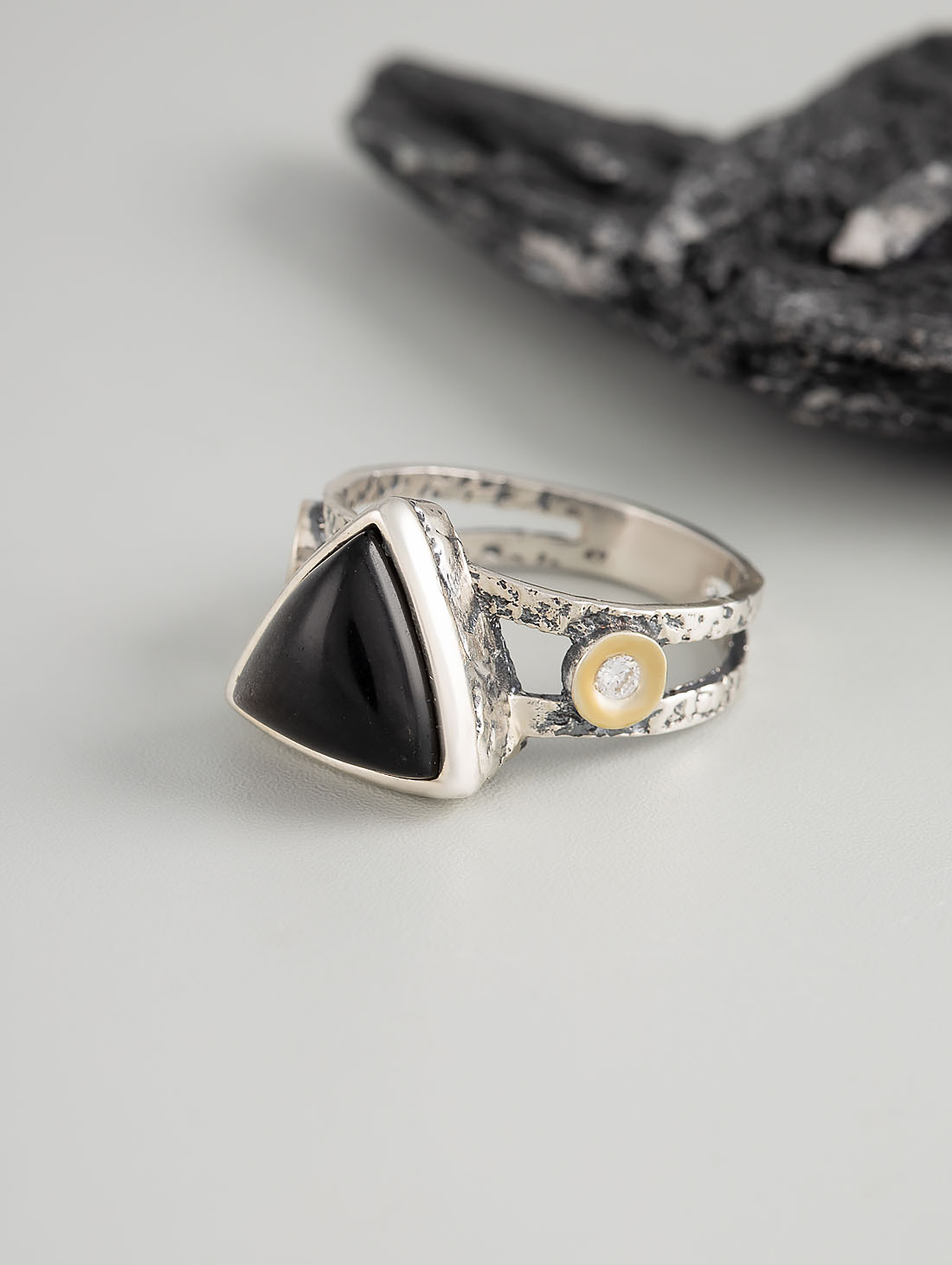 Rrr1254z Обсидиан Кольцо (Ag_925)