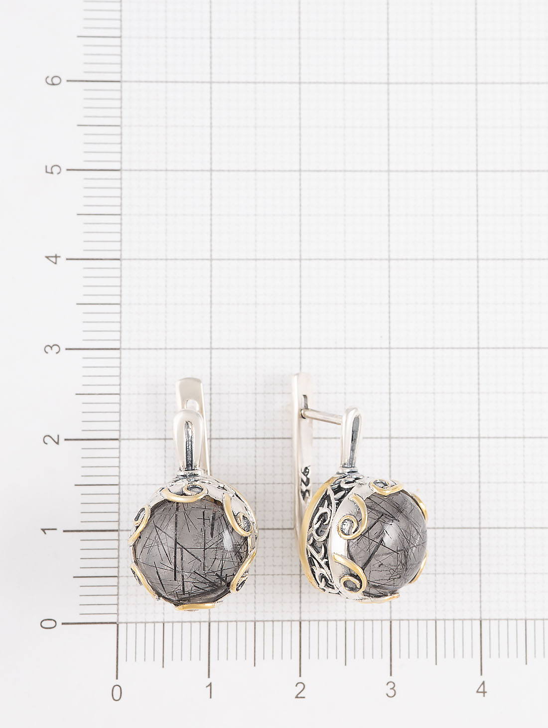 Err1351z Рутил черн Серьги (Ag 925)