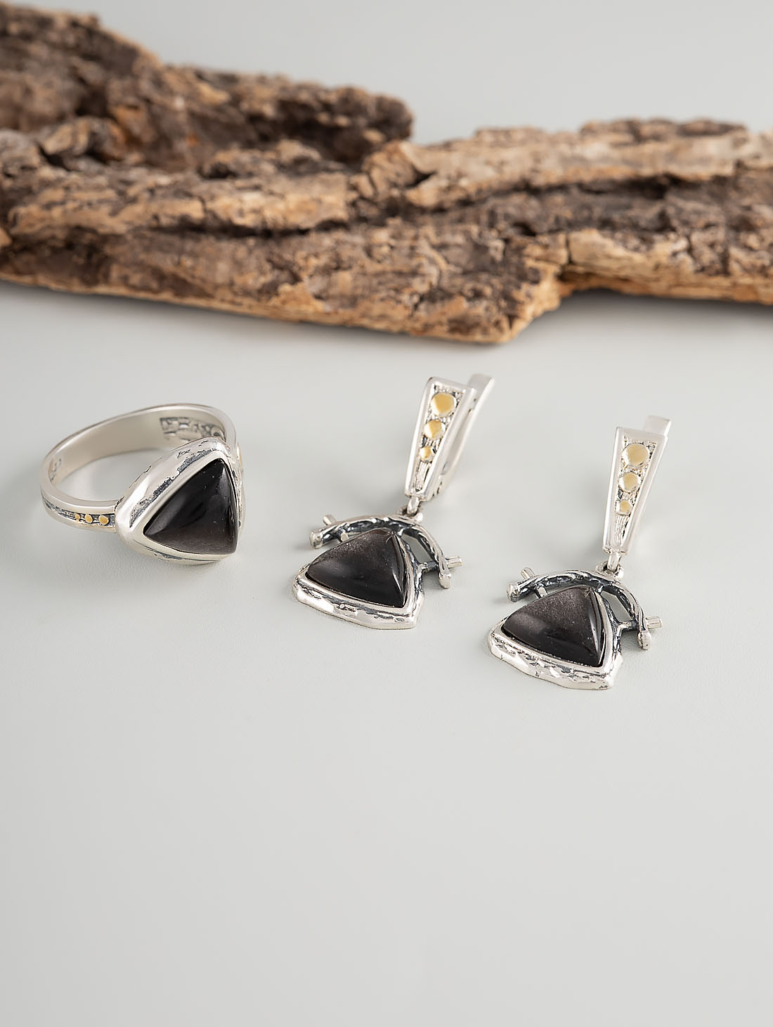 Err1268z Обсидиан Серьги (Ag_925)