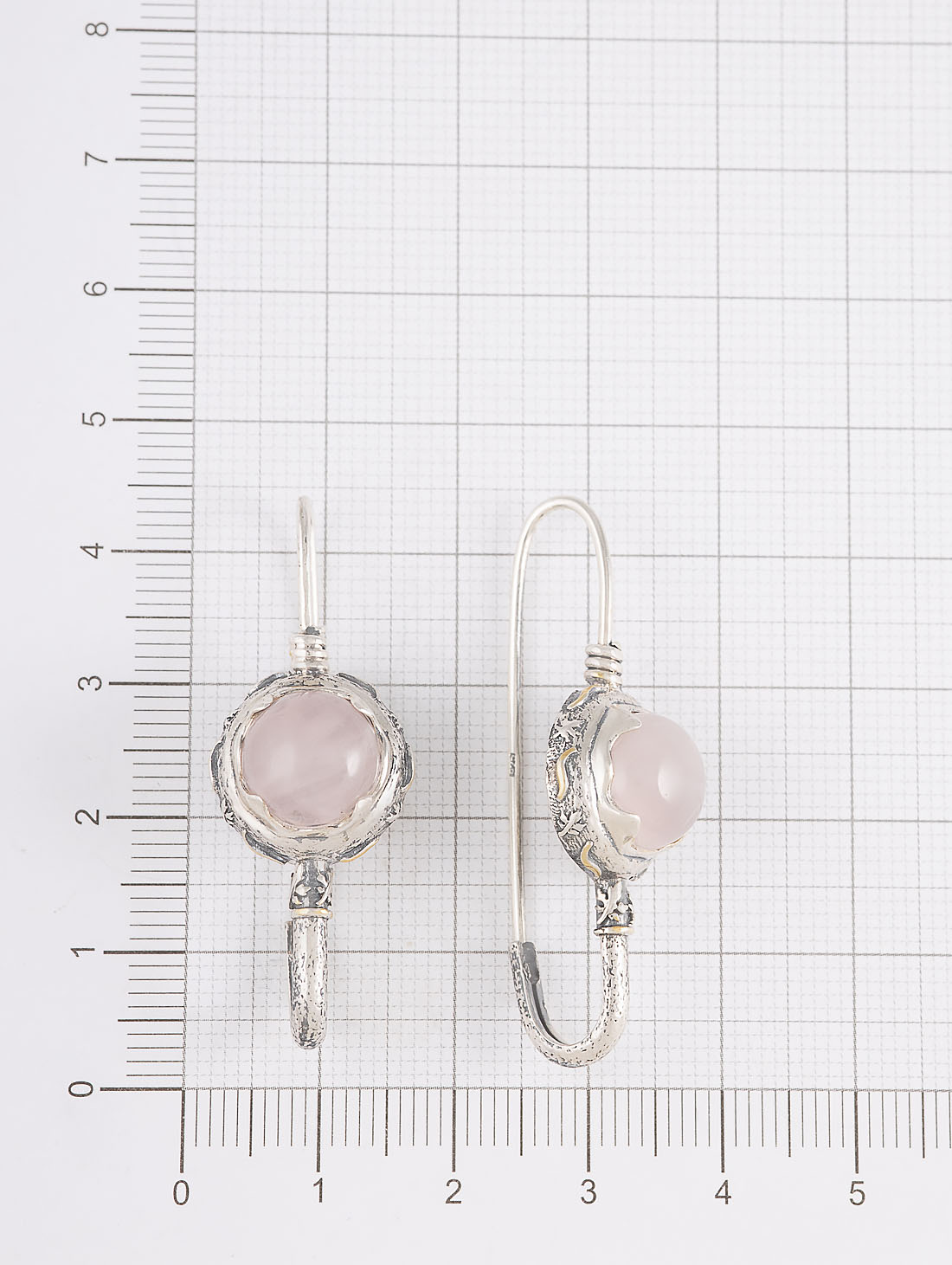 Err1346z Роз.кварц Серьги (Ag 925)