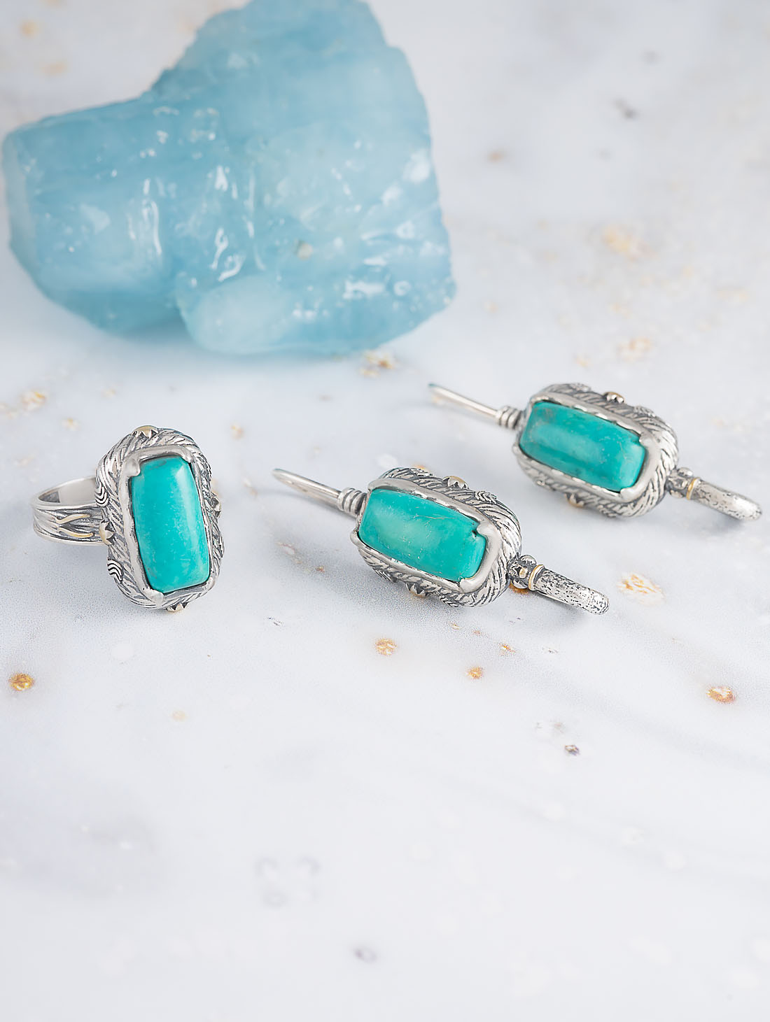 Err1350z Бирюза Серьги (Ag 925)