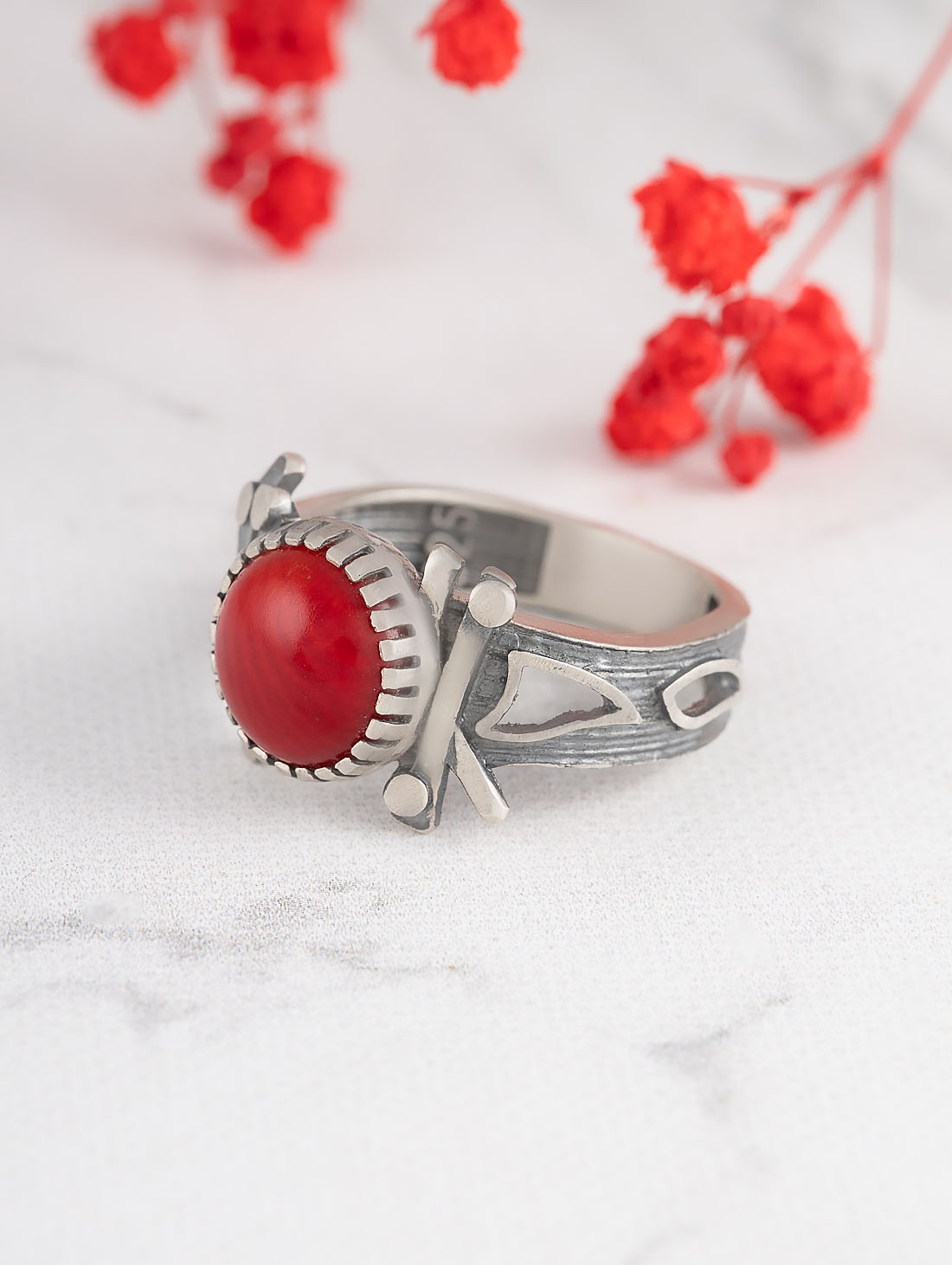 Rrr1491 Коралл Кольцо (Ag_925)