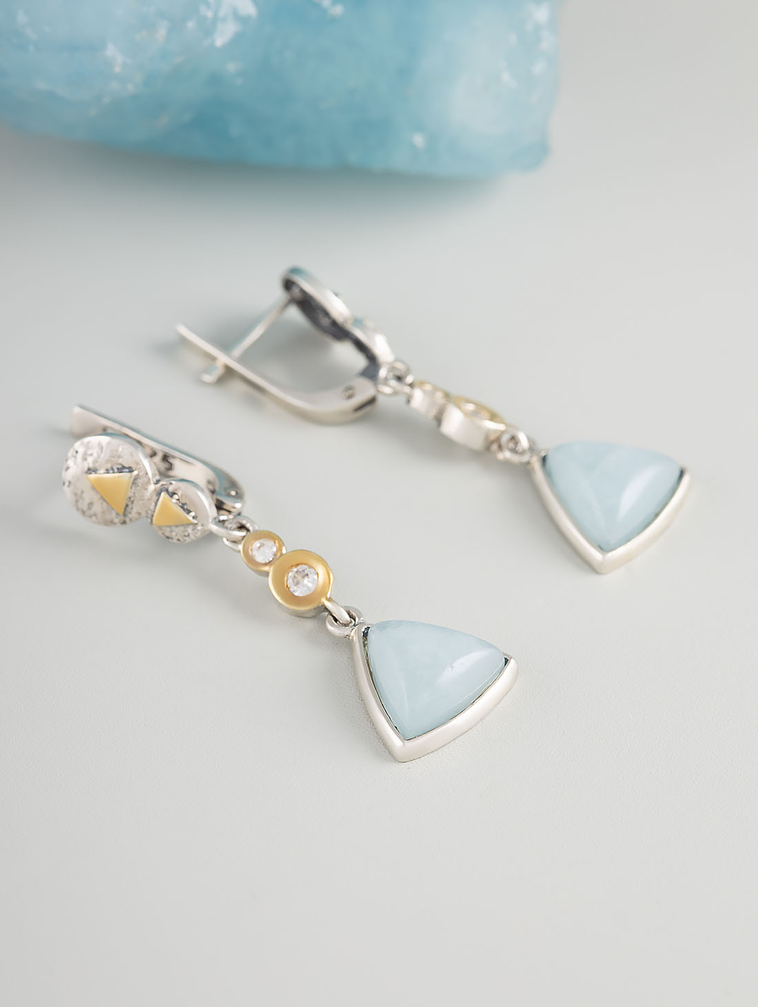 Err1254z Аквамарин Серьги (Ag 925)