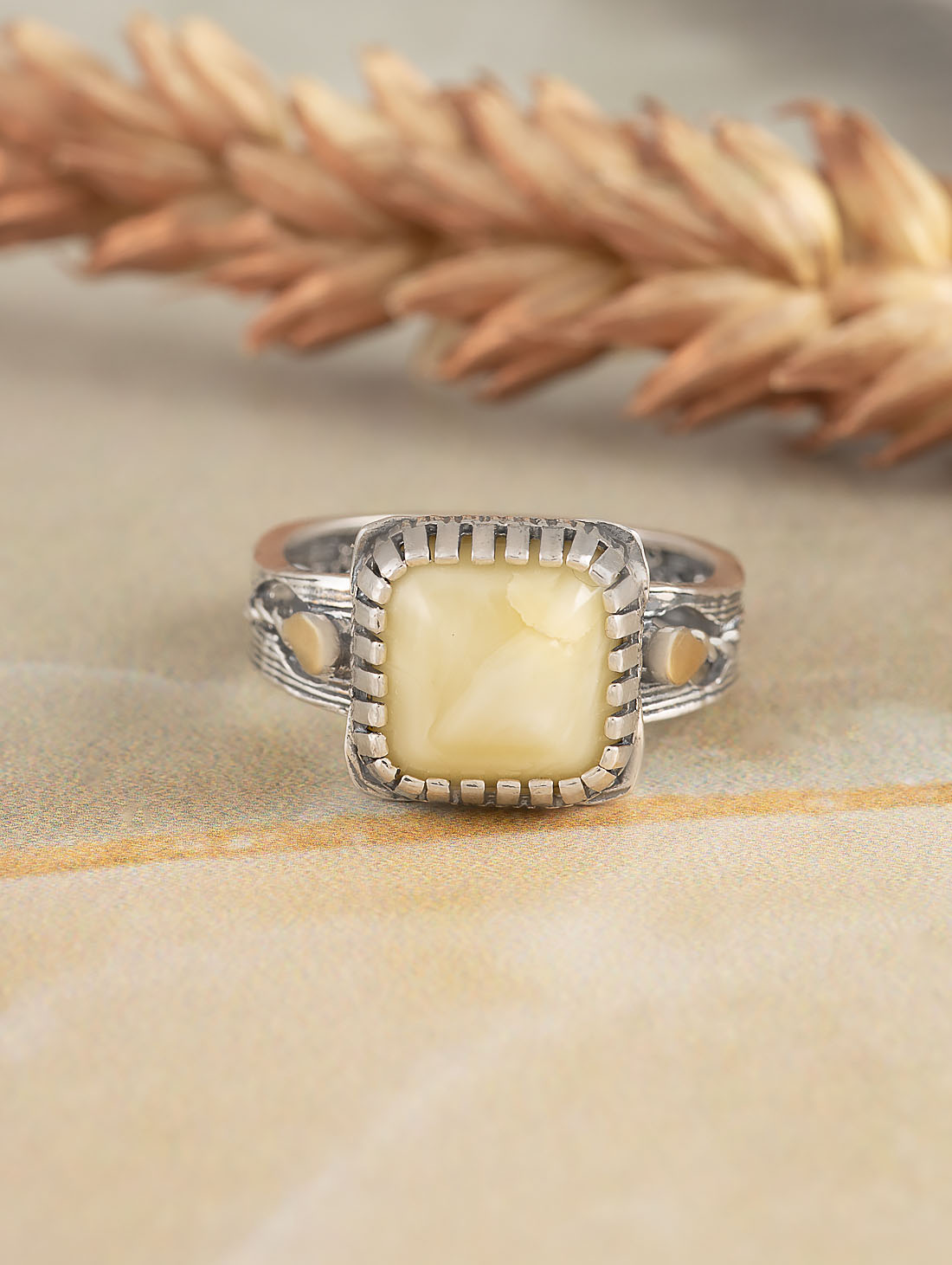 Rrr1505z Янтарь Кольцо (Ag_925)