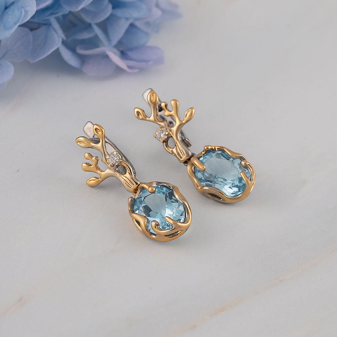 1603R Топаз Серьги (Ag 925)