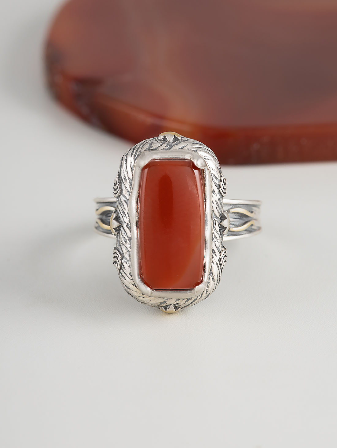 Rrr1350z Сердолик Кольцо (Ag 925)