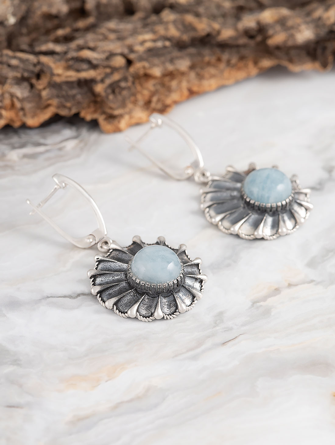 Err1478z Аквамарин Серьги (Ag 925)