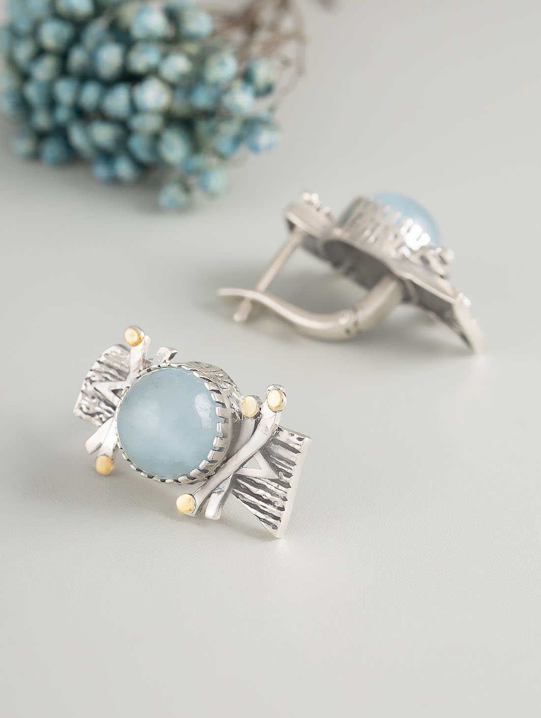 Err1491z Аквамарин Серьги (Ag 925)