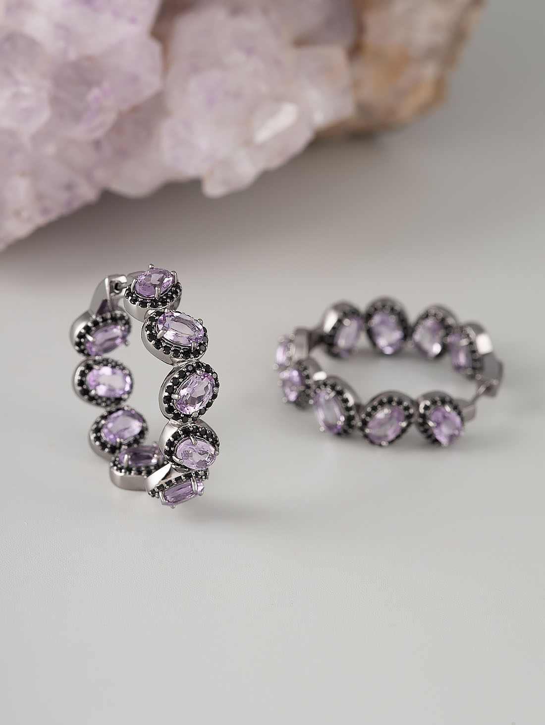 С0237М Аметист Серьги (Ag 925)