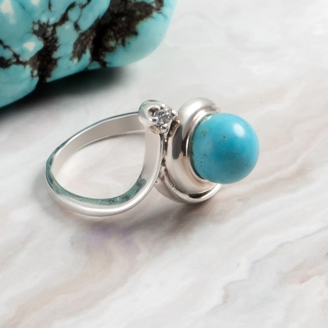 0233R Бирюза Кольцо (Ag 925)