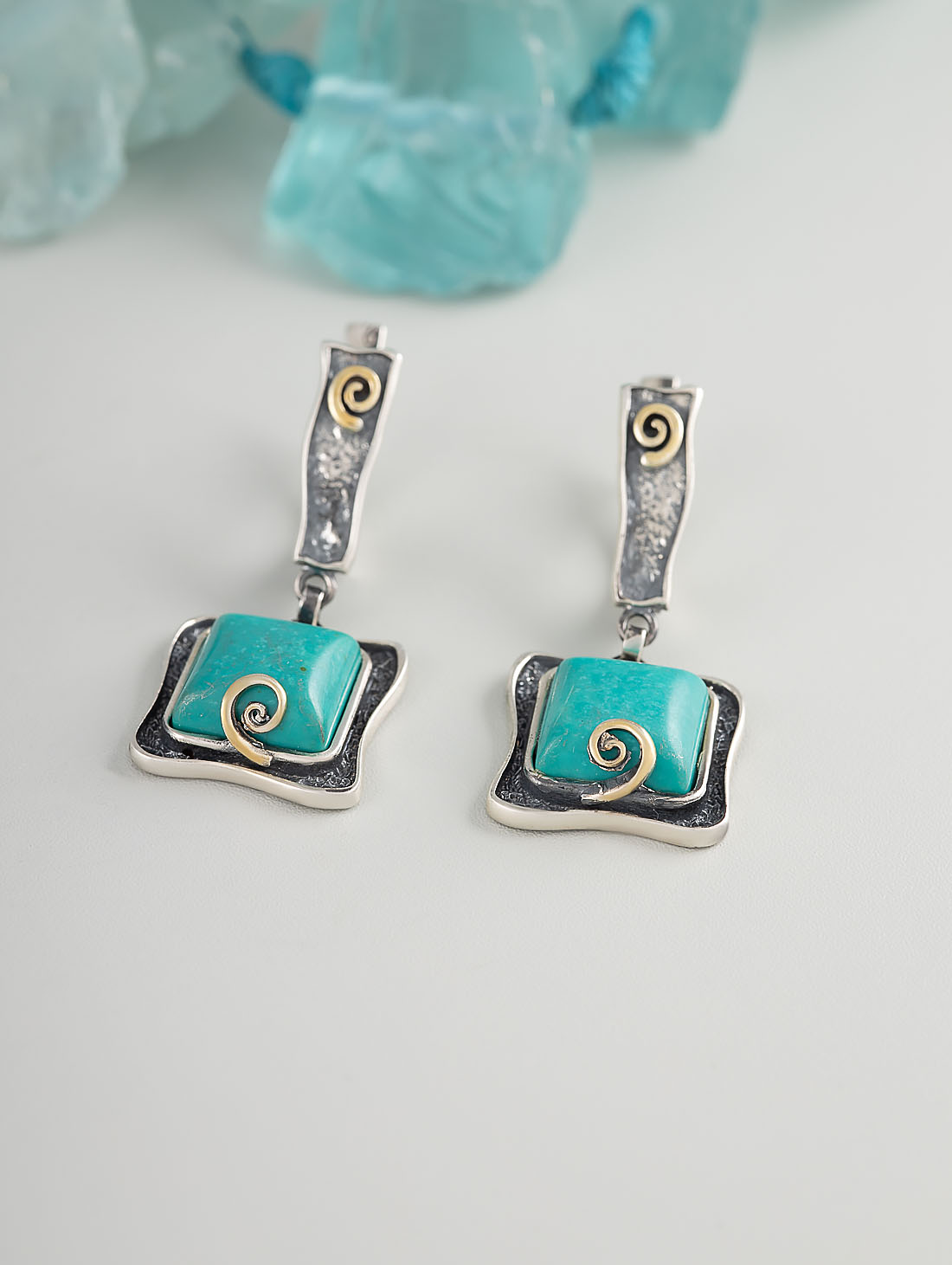 Err1331z Бирюза Серьги (Ag 925)