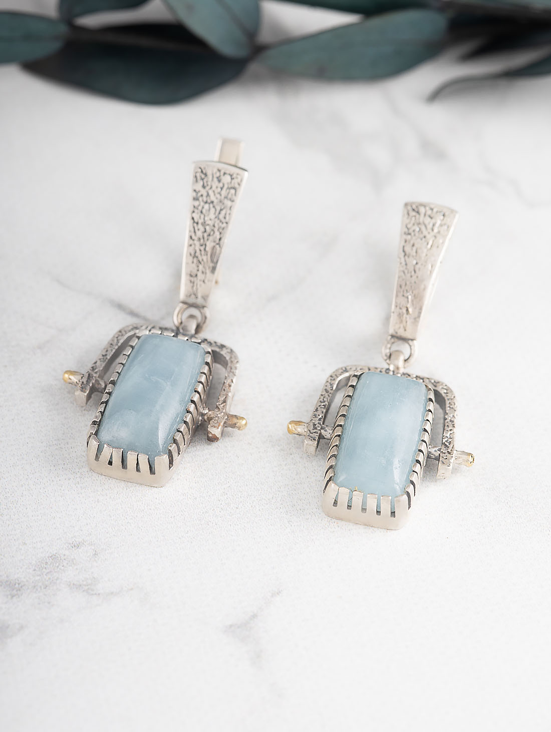 Err1481z Аквамарин Серьги (Ag_925)