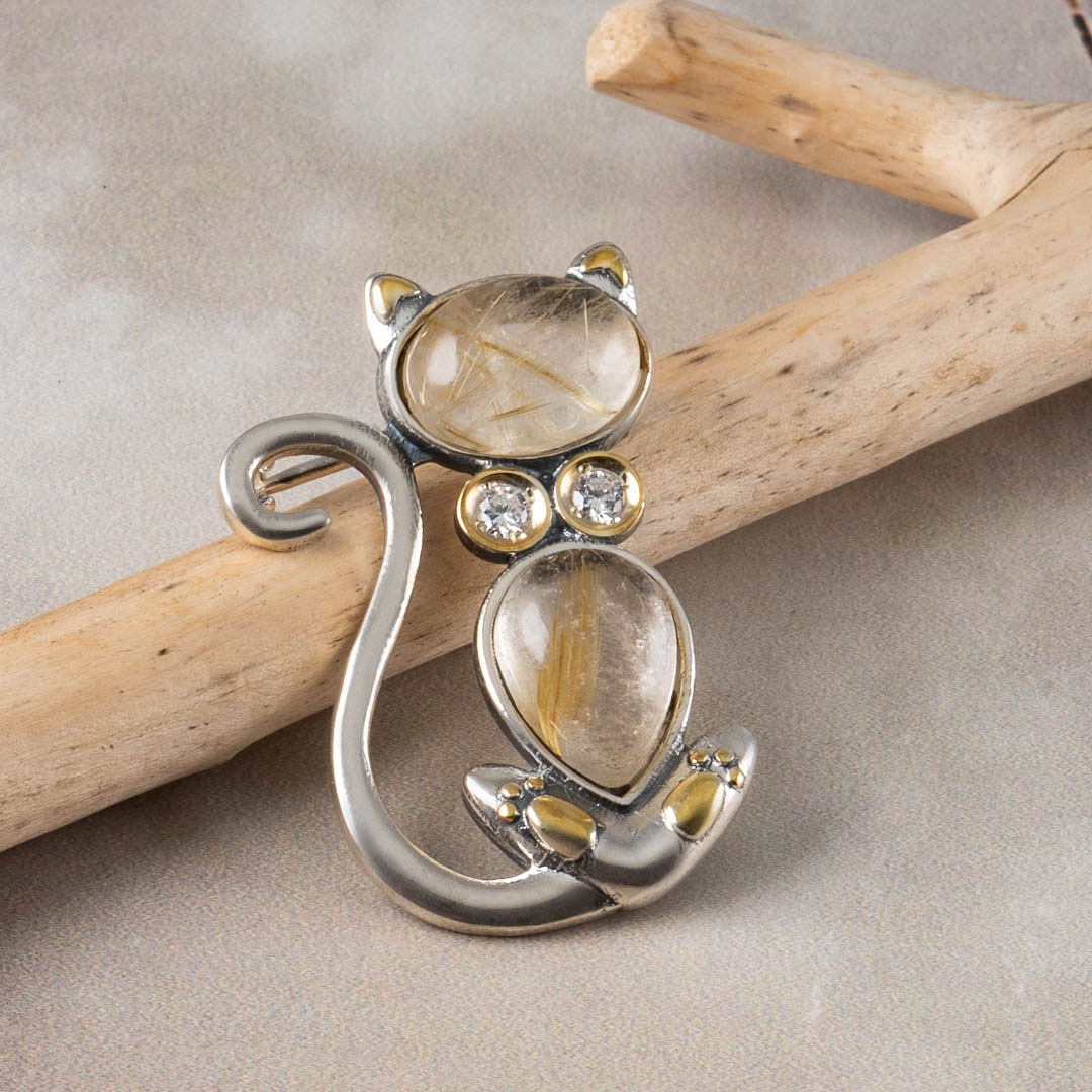 Brr1263z Рутил Брошь (Ag 925)