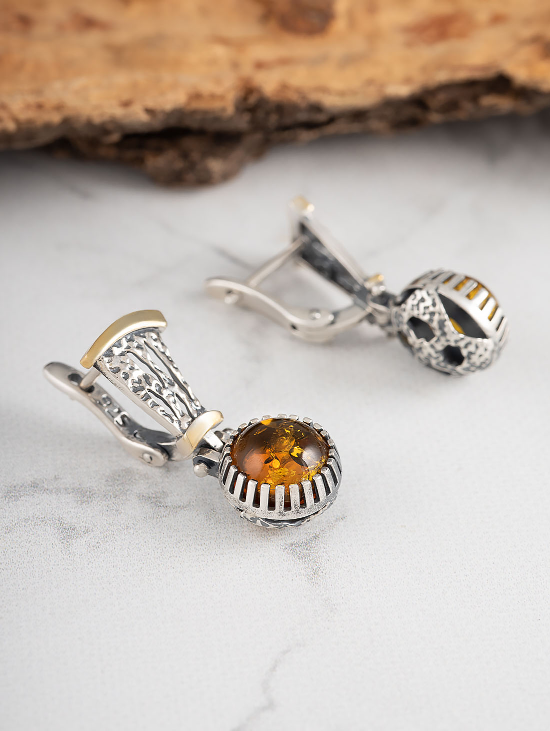 Err1503z Янтарь Серьги (Ag 925)