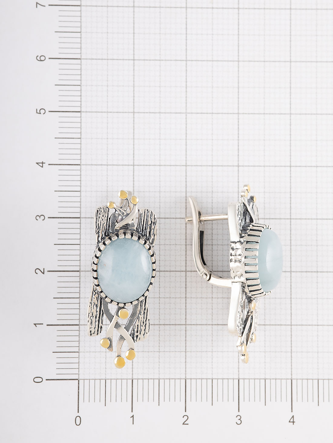 Err1497z Аквамарин Серьги (Ag 925)