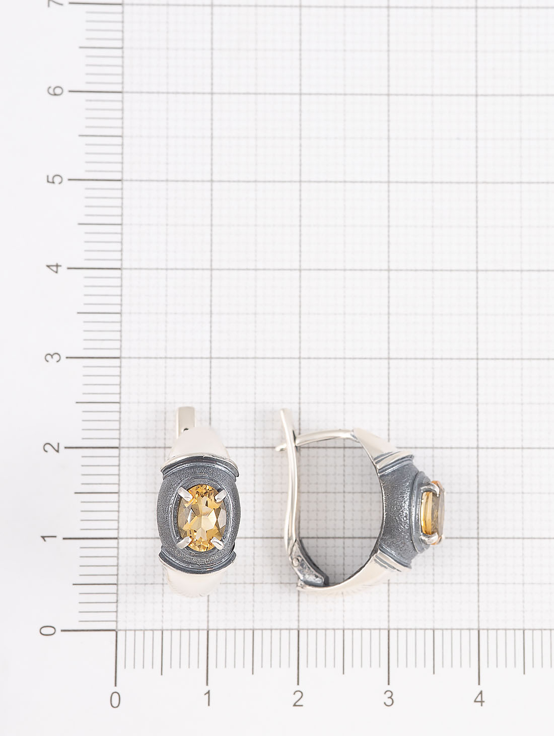 1228 Цитрин Серьги (Ag 925)