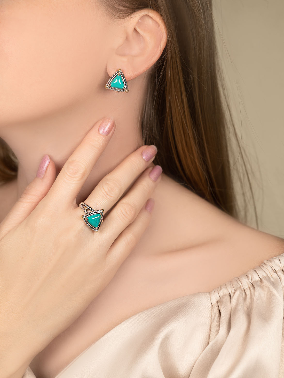 Err1482z Бирюза Серьги (Ag 925)