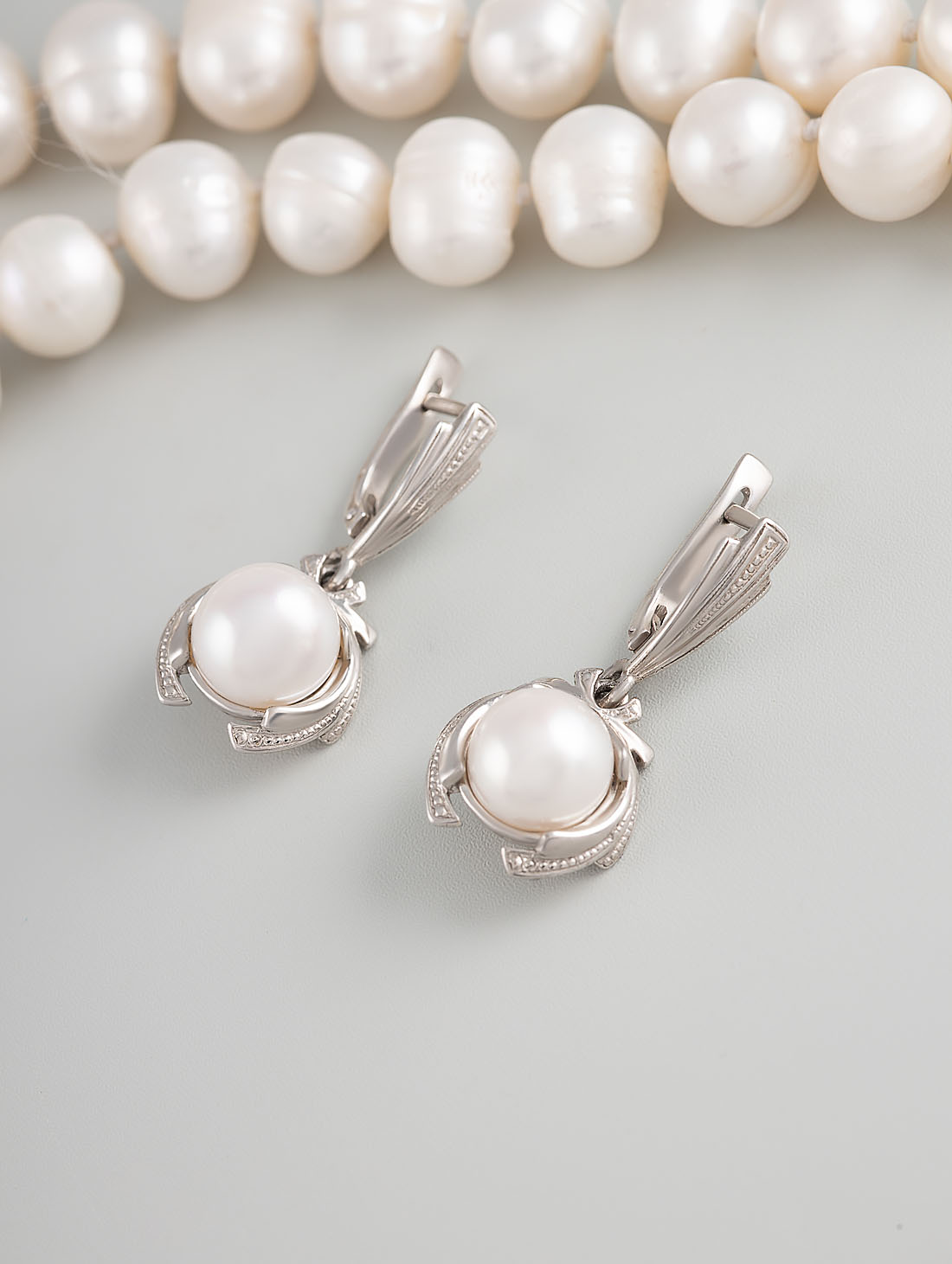 1387R Жемчуг Серьги (Ag 925)