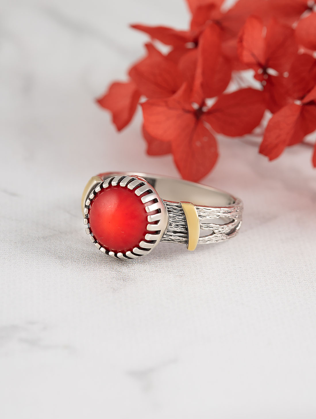 Rrr1503z Коралл Кольцо (Ag_925)