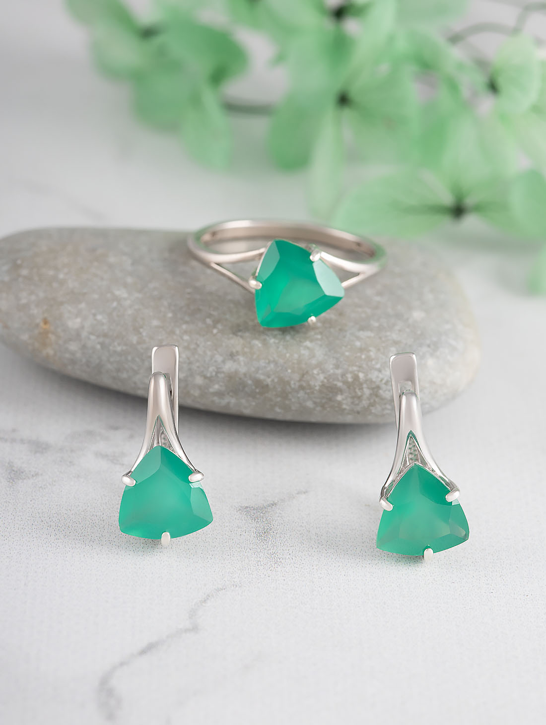 1560R Агат Серьги (Ag 925)