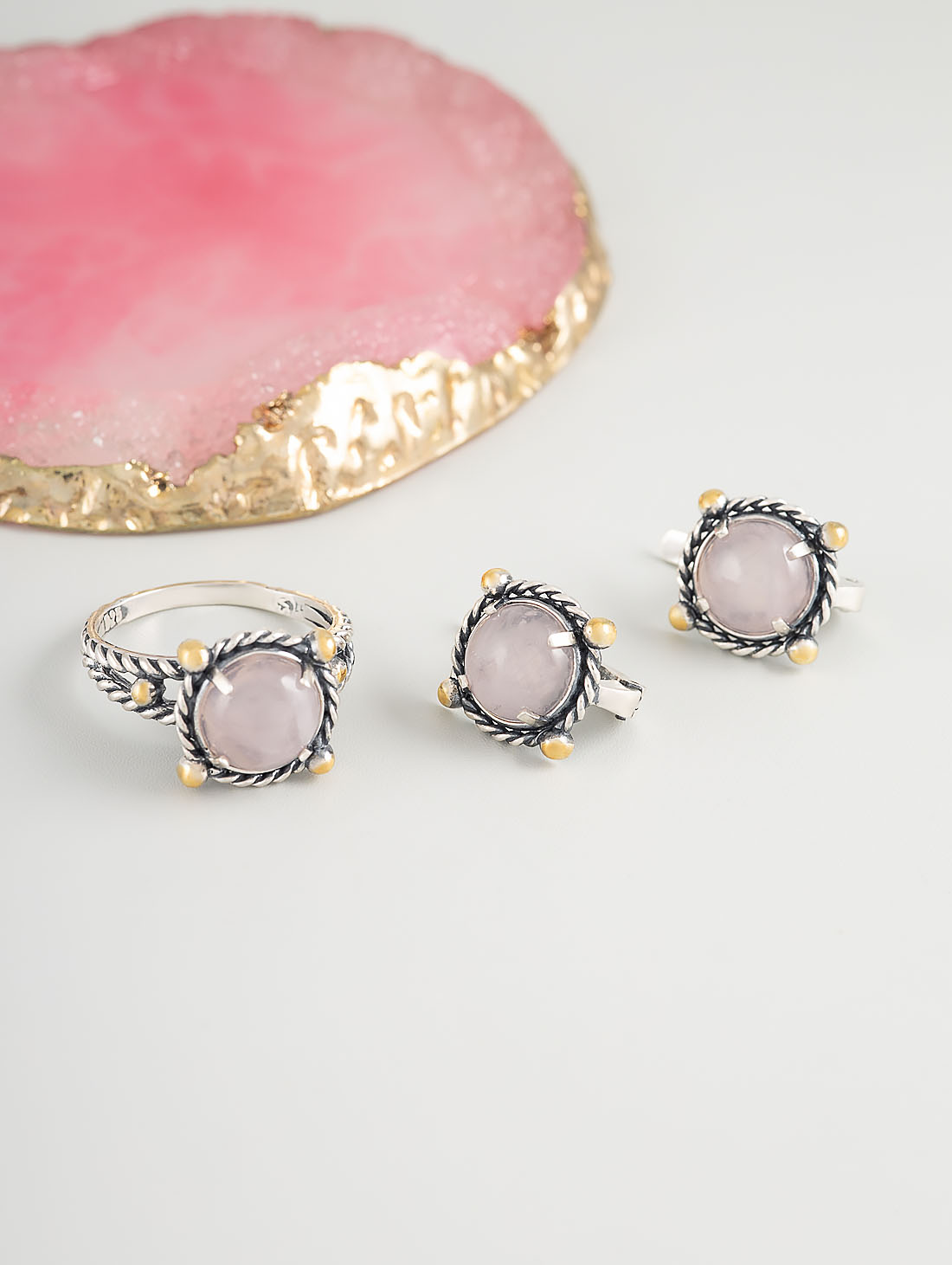 Err1480z Роз.кварц Серьги (Ag 925)